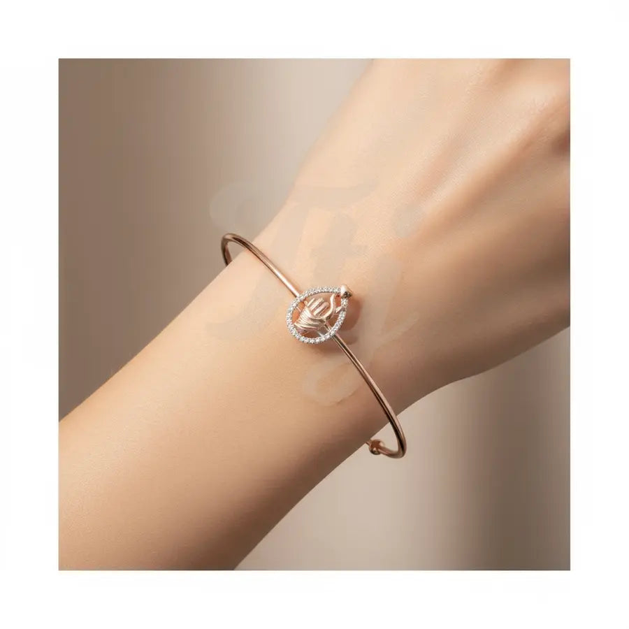 Heartfelt Finger Gesture Gold Bangle