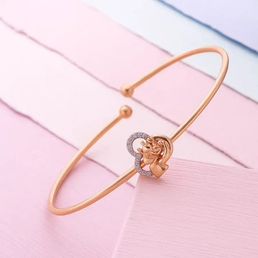 Precious Human Heart Gold Bangle