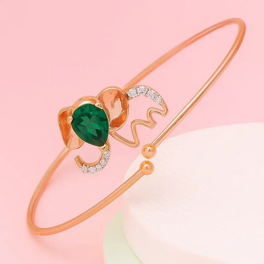 Regal Elephant Stone Gold Bangle
