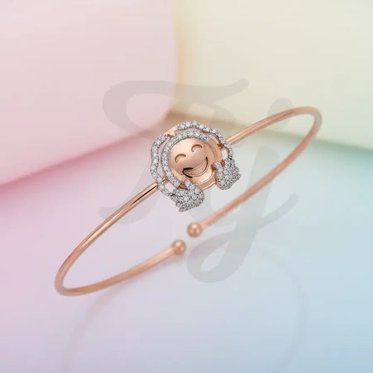 Welcoming Open Smiley Gold Bangle