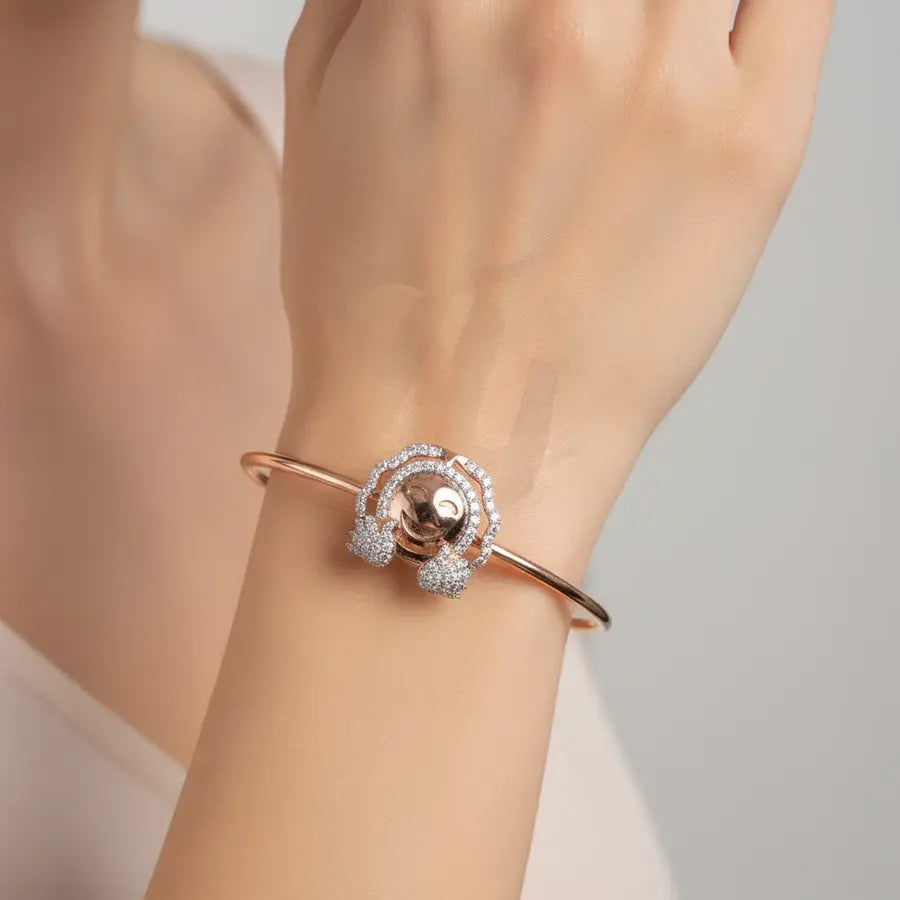 Welcoming Open Smiley Gold Bangle