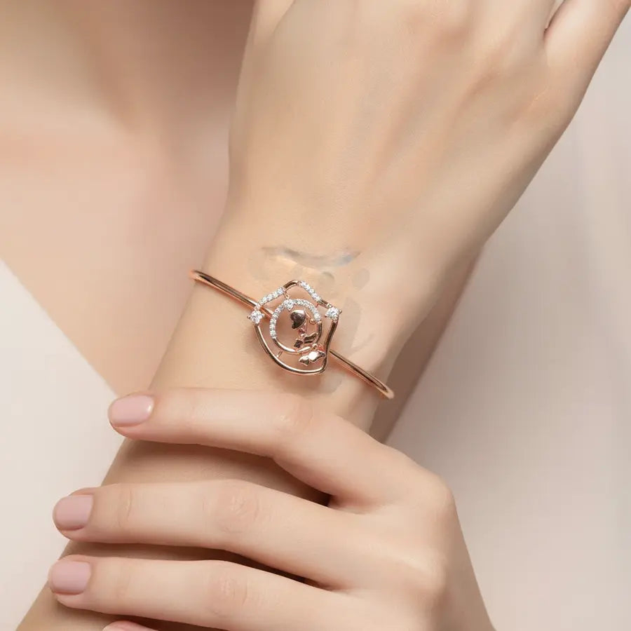 Butterfly Flower Magic Gold Bangle