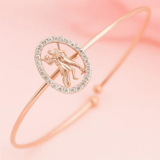 Joyful Couples Dance Gold Bangle