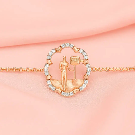 Waiting Crossing Signal Gold Bracelet