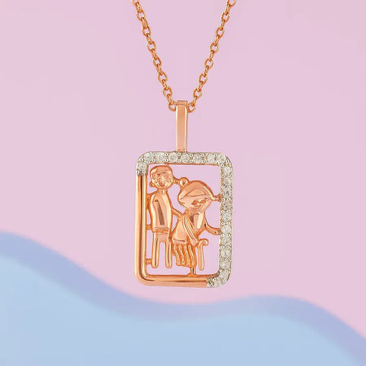 Helping Grandma Step Gold Chain and Pendant