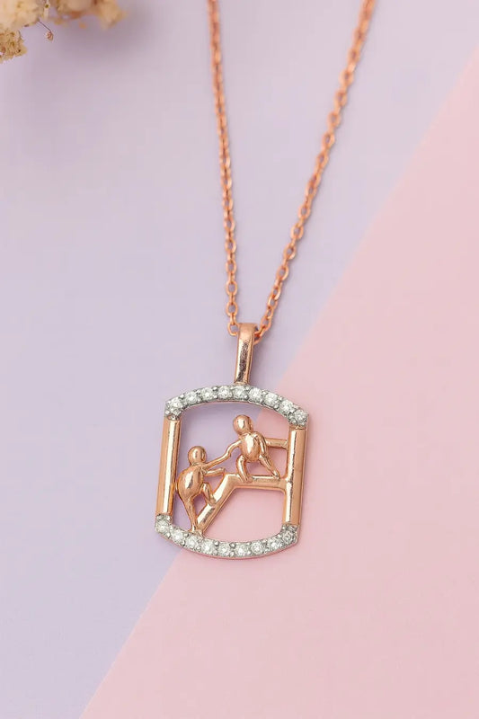 Lifting Someone Up Gold Chain and Pendant