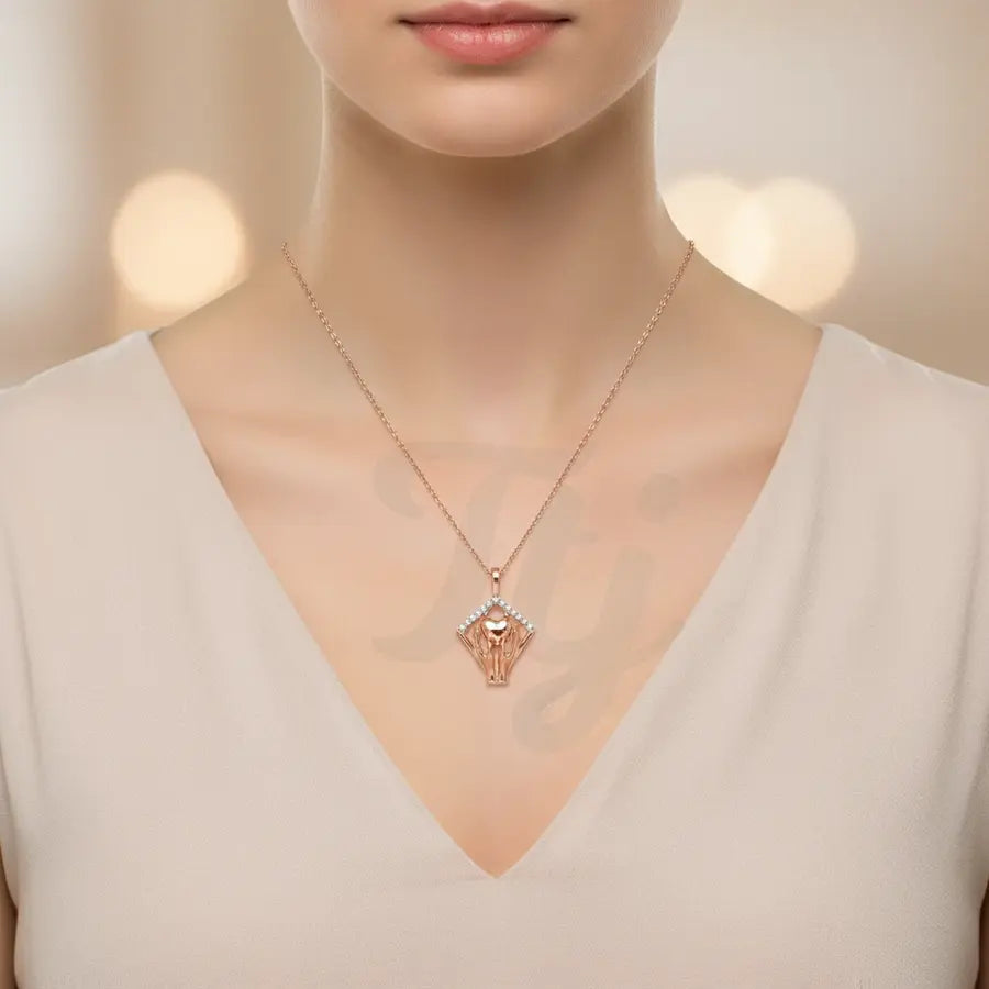 Carrying Hearts Forward Gold Chain and Pendant
