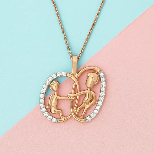 Lifting Upwards Gold Chain and Pendant