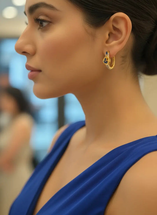 Royal Feather Gold Earrings