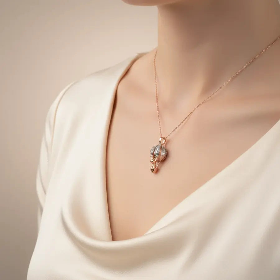 Balloon Basket Adventure Gold Pendant