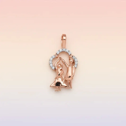 Spinning Twirl Dance Gold Pendant