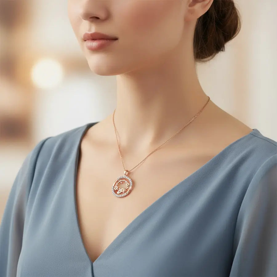Flower Crown Gold Pendant