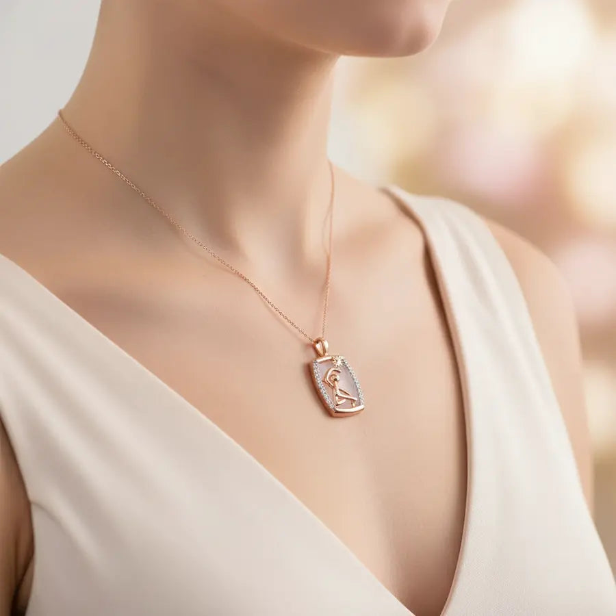 Sun Salutation Gold Pendant
