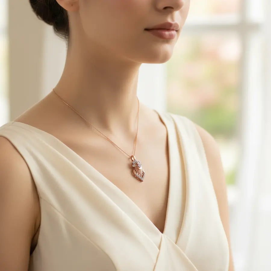 Radiant Floral Gold Pendant