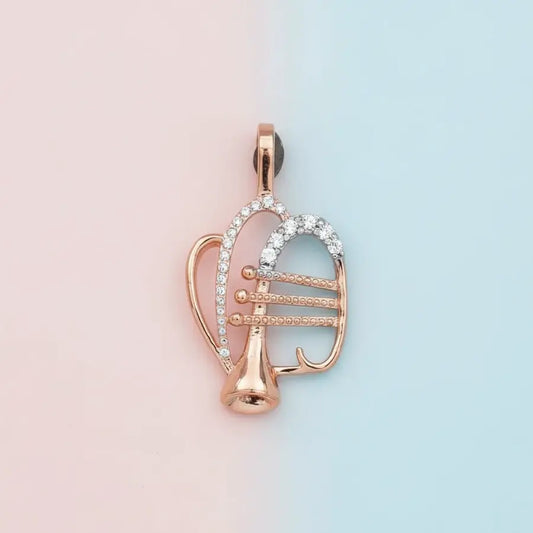 Smooth Trumpet Gold Pendant