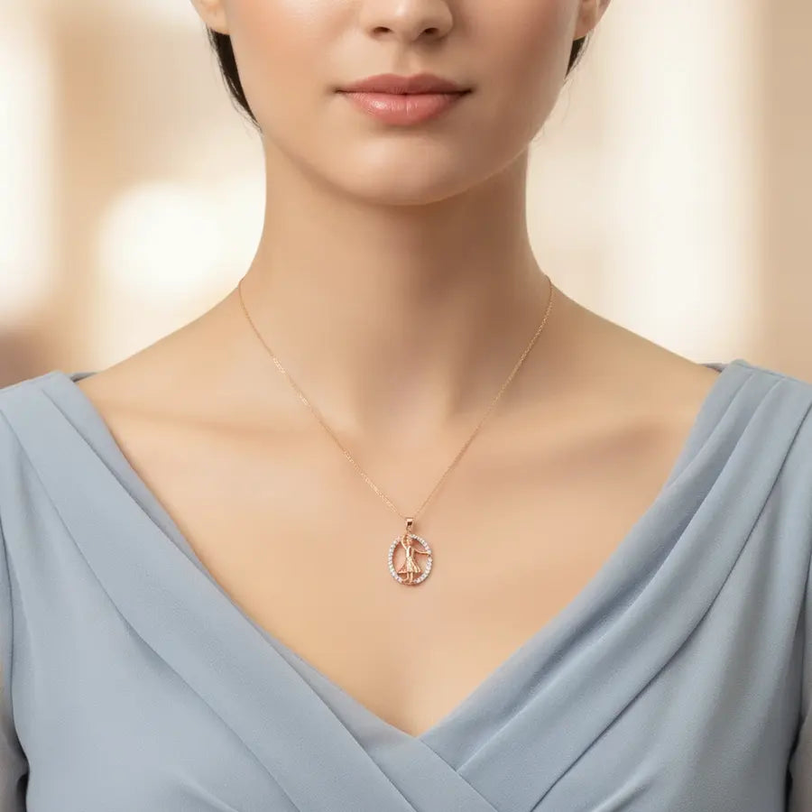 Woman Dance Gold Pendant