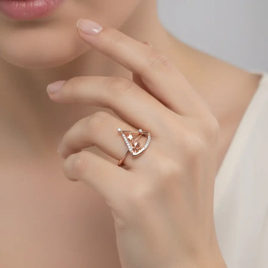 Cosmic Triangle Gold Ring