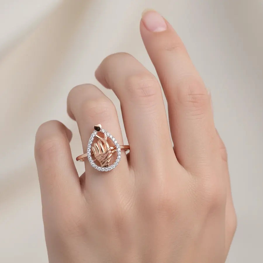 Korean Heart Gold Ring
