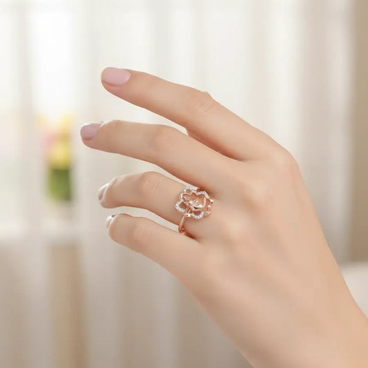 Heart Cat Gold Ring