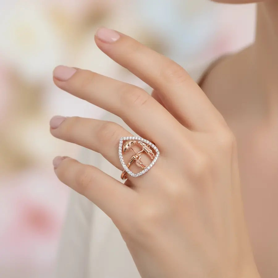 Shared Umbrella Gold Ring