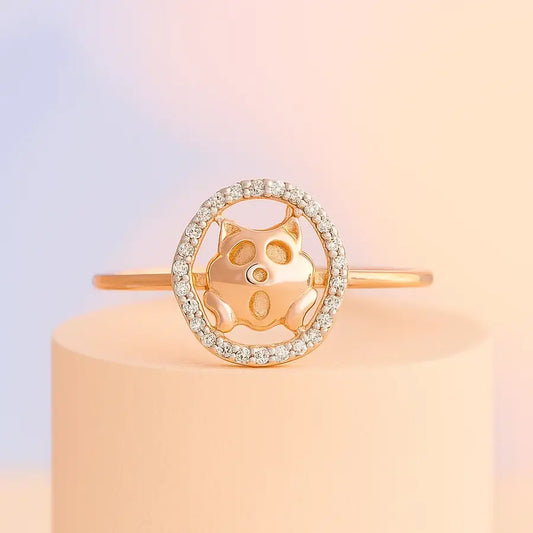 Surprise Cat Gold Ring