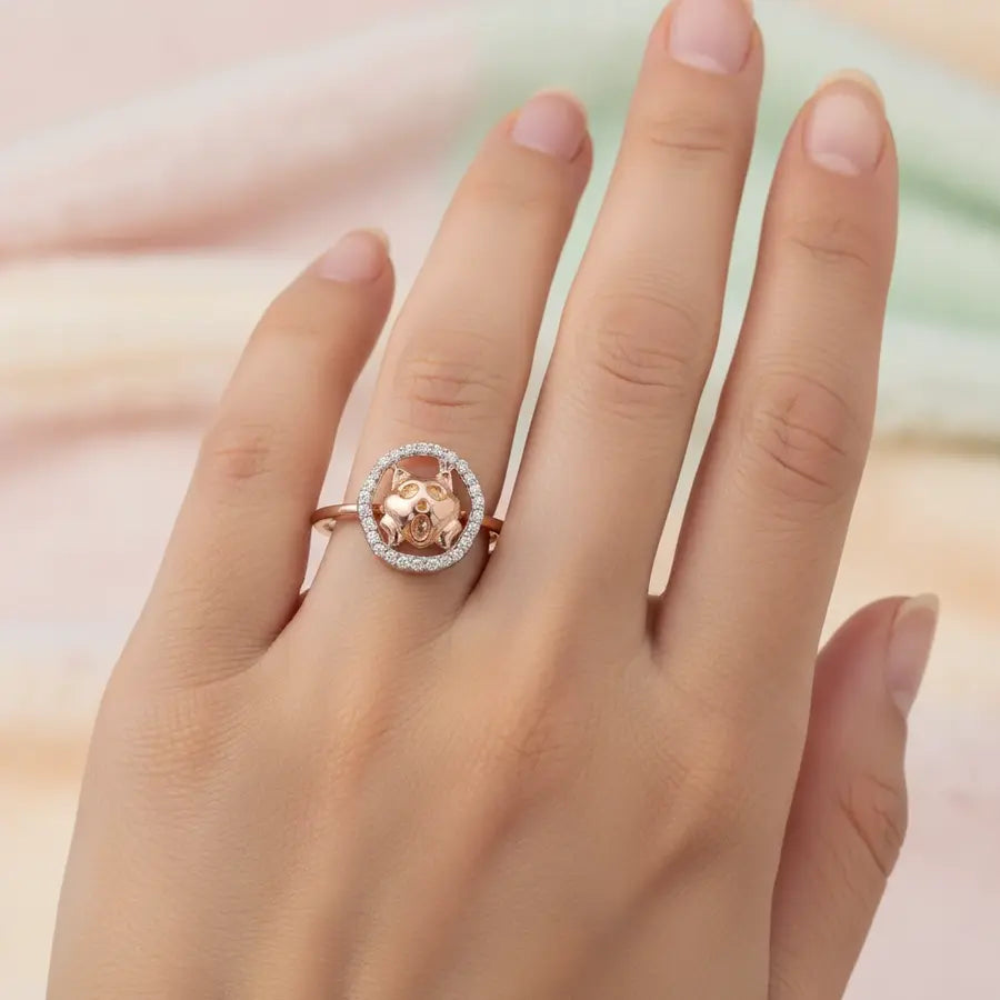 Surprise Cat Gold Ring