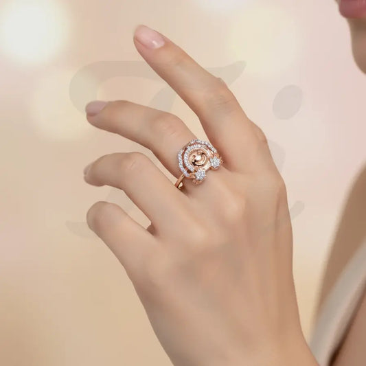Open Hands Smiley Gold Ring
