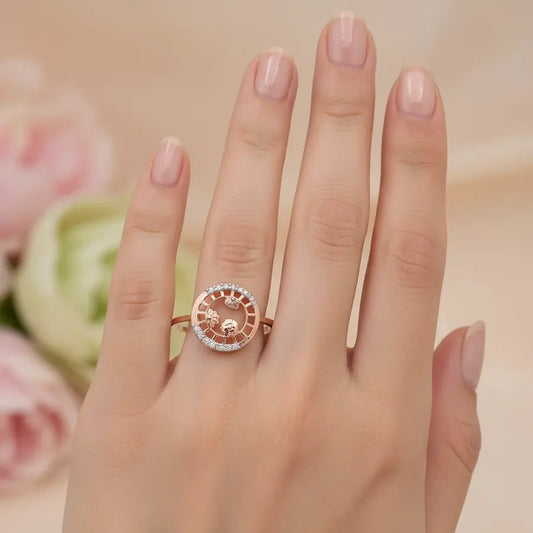 Floral Wheel Gold Ring