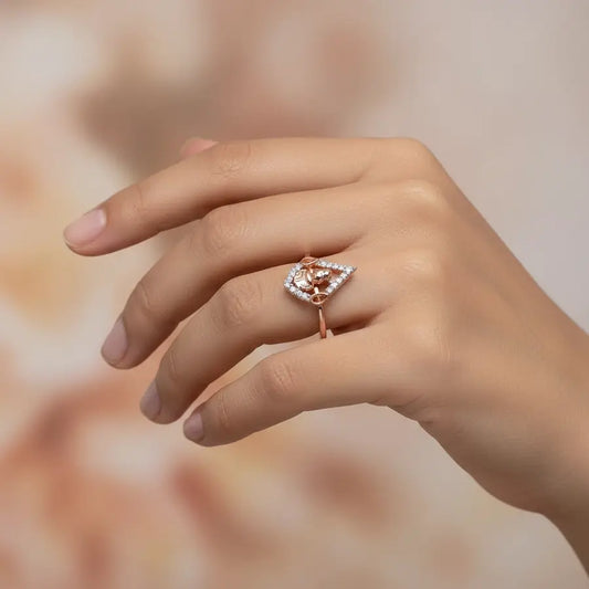 Book Bear Gold Ring
