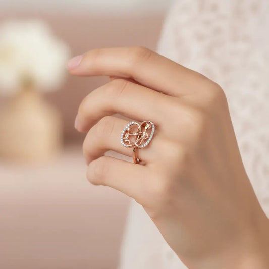 Helping Hand Dual Frame Gold Ring