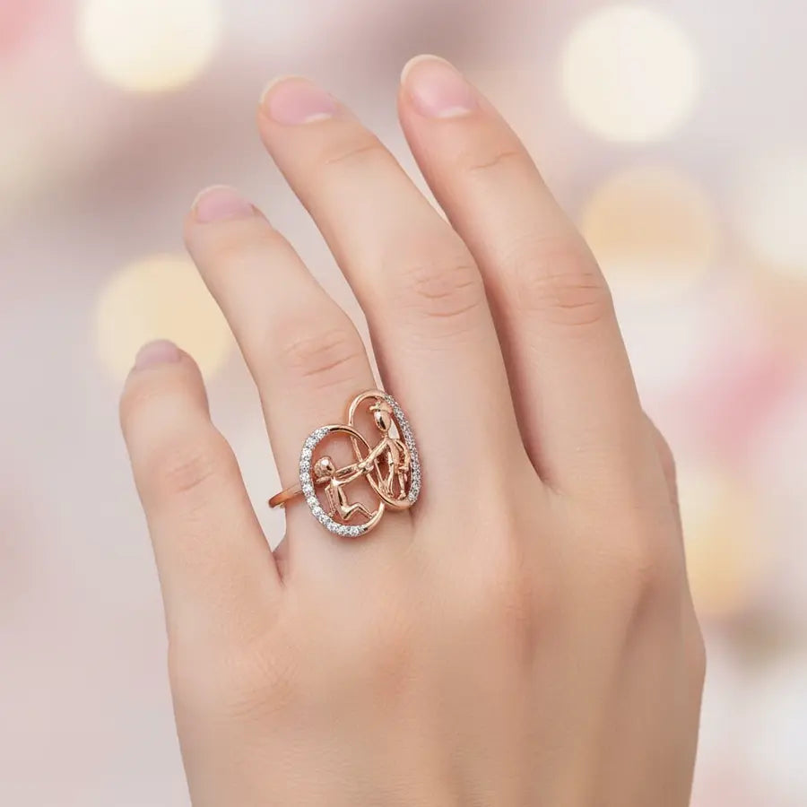 Helping Hand Dual Frame Gold Ring