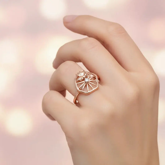 Bee & Flower Gold Ring