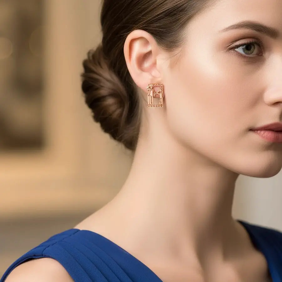 Saluting Soldier Gold Earrings