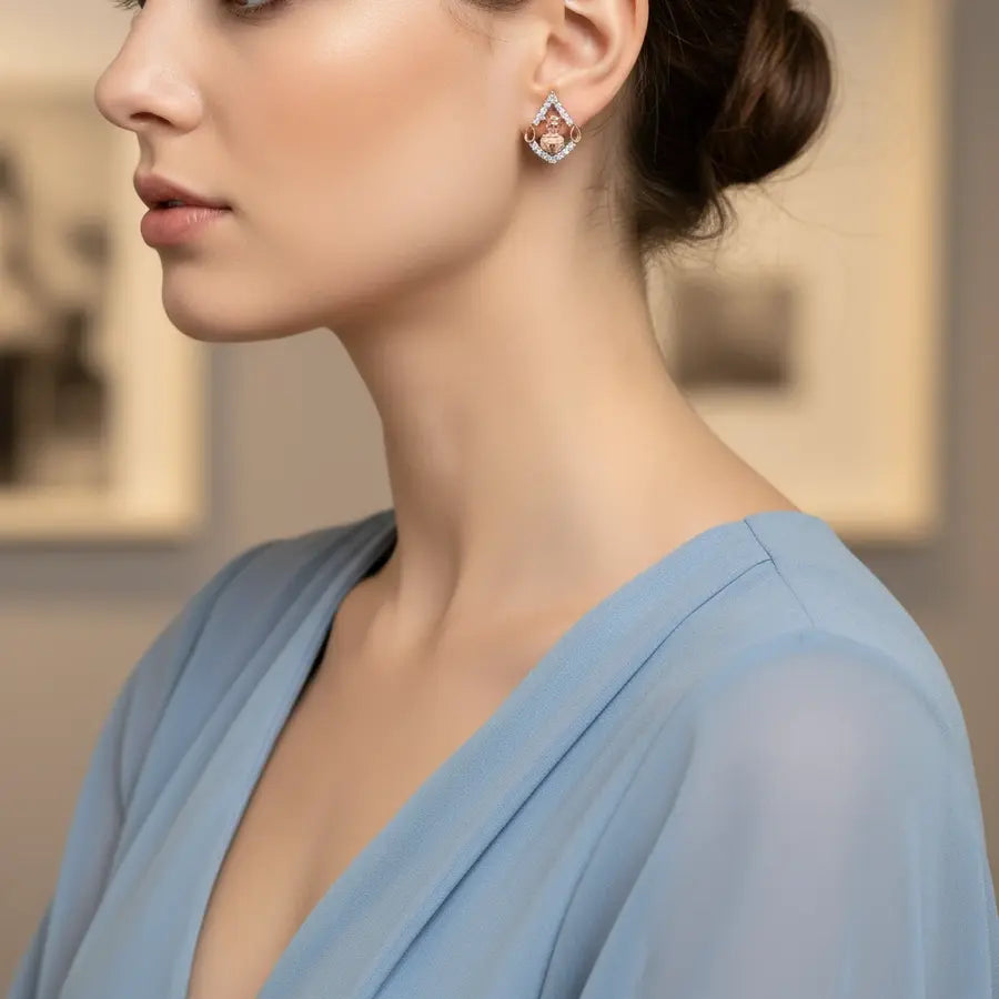 Reading Bear Gold Earrings