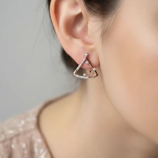 Triangle Star Gold Earrings