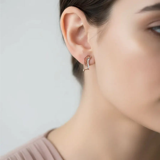 Music Note Gold Earrings