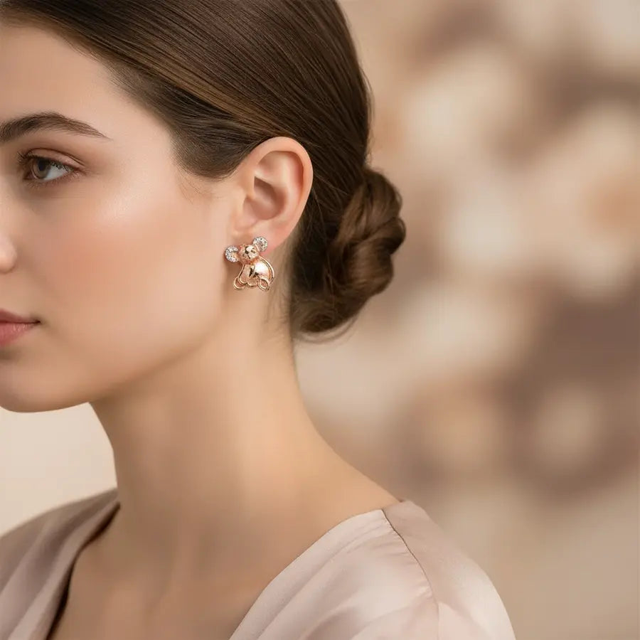 Elephant Toy Gold Earrings