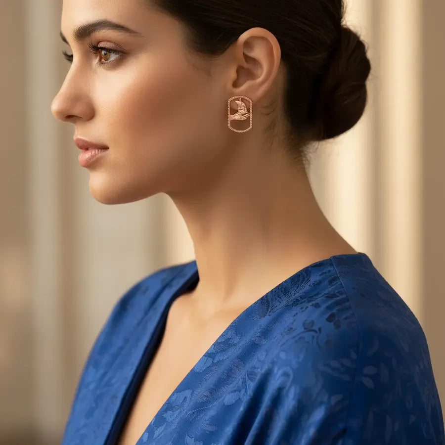 Lamp Gold Earrings