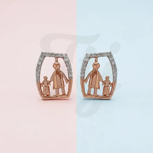 Parent & Child Gold Earrings