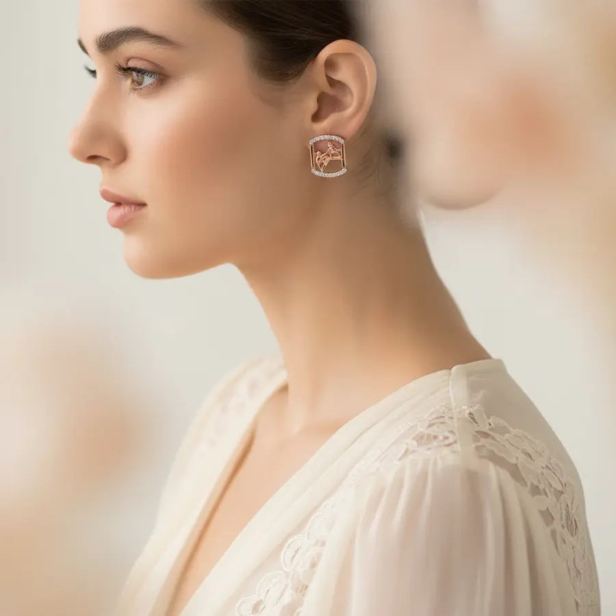 Helping Hand Gold Earrings
