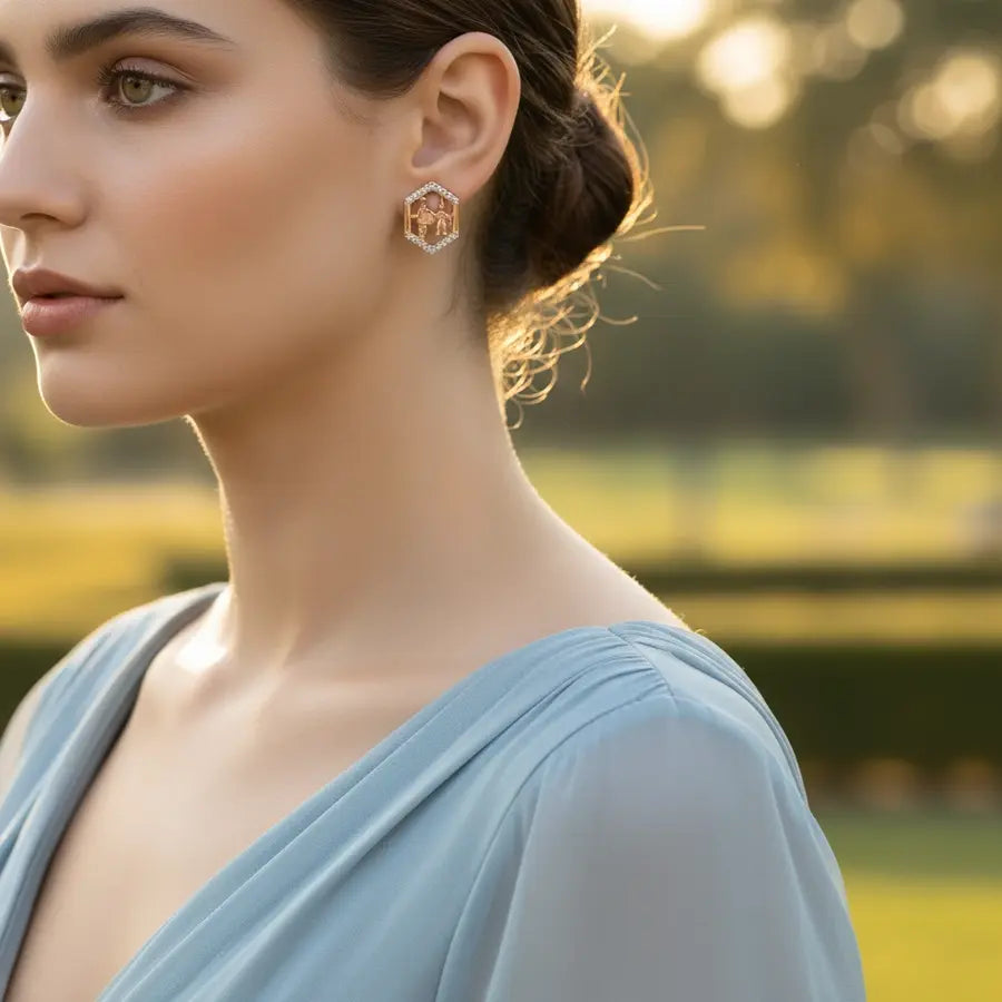 Walking Duo Gold Earrings