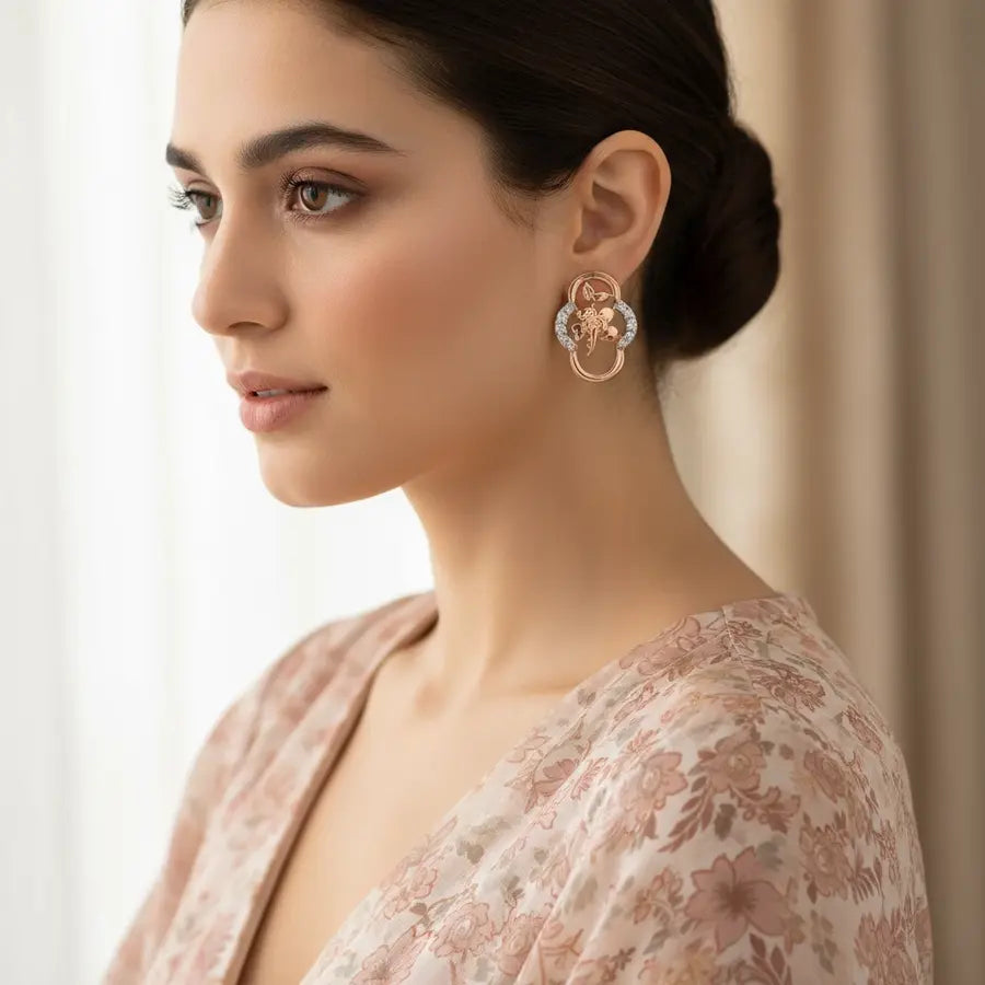 Classic Flower Gold Earrings