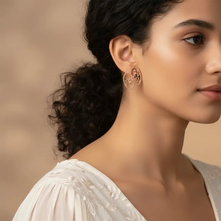 Sharing Caring Gold Earrings