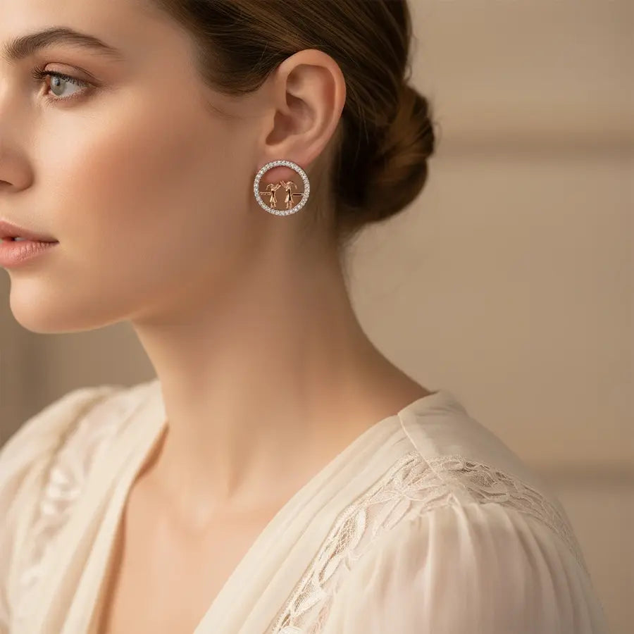Mom & Daughter Gold Earrings