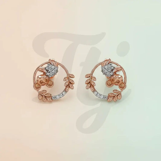 Koala & Leaves Gold Earrings
