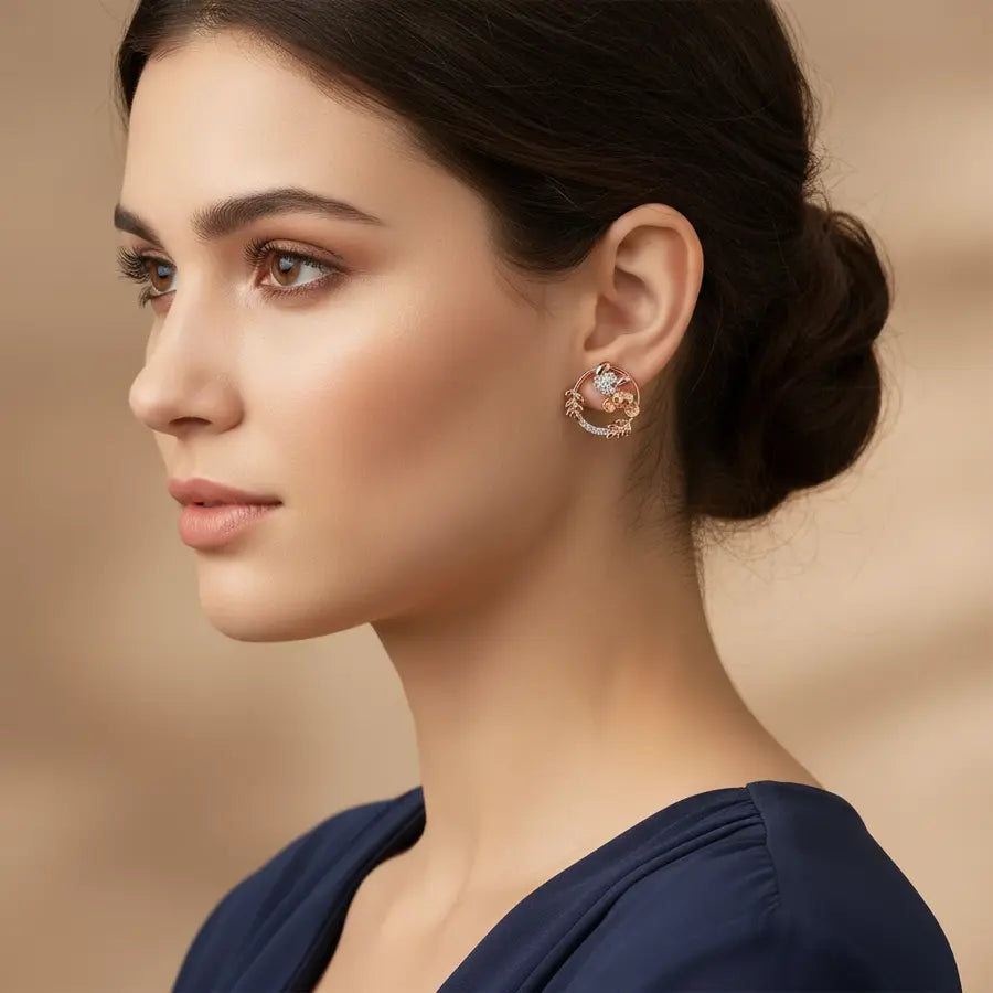 Koala & Leaves Gold Earrings