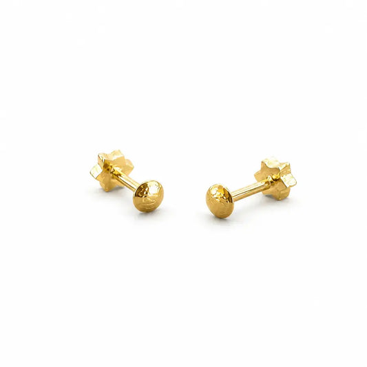 9K Gold Radiant Star Solitaire Second Stud Earrings