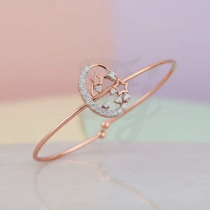 Moonlit Dreams Stars Gold Bangle