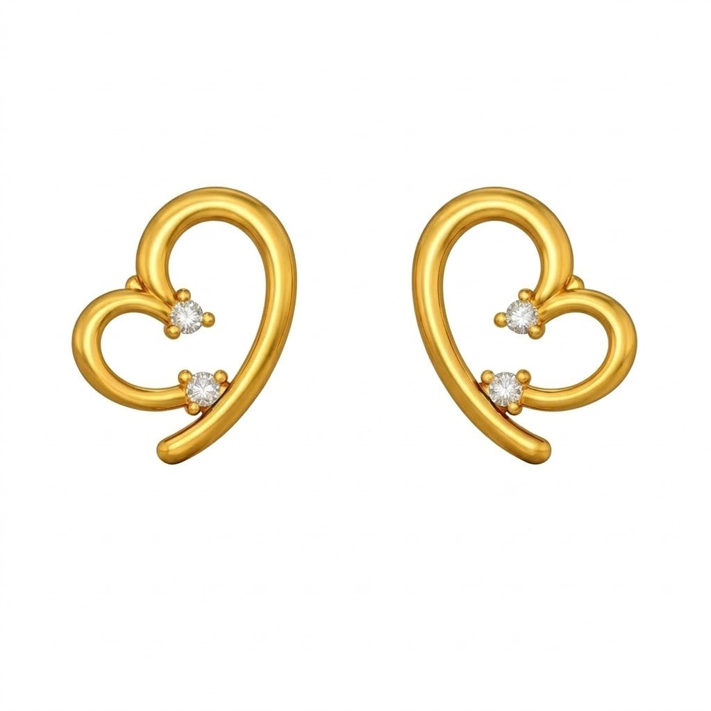 Open Heart Duo Diamond Earring