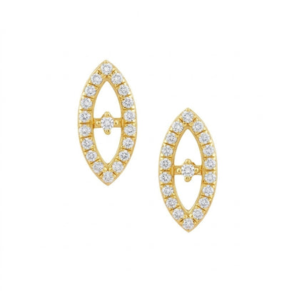 Protective Eye Diamond Gold Earrings